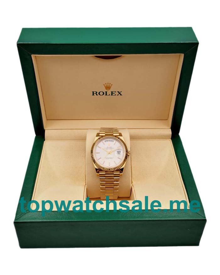 40MM Swiss Men Rolex Day-Date 228238 Silver Dials Replica Watches UK