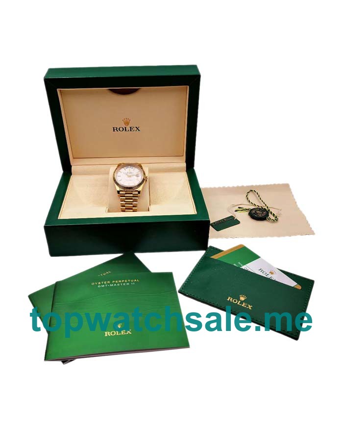 40MM Swiss Men Rolex Day-Date 228238 Silver Dials Replica Watches UK