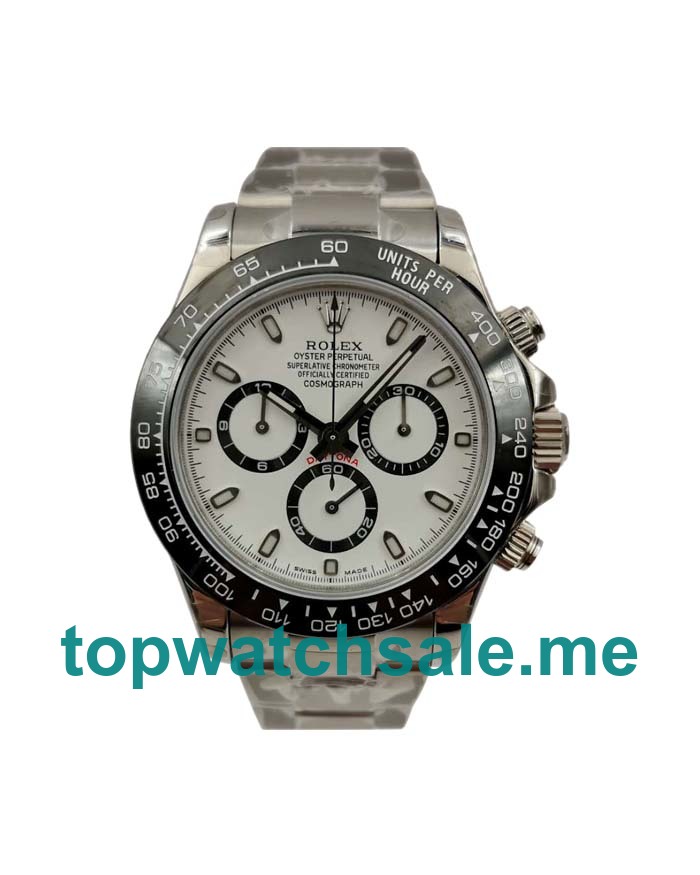 40MM Swiss Men Rolex Daytona 116500 White Dials Replica Watches UK