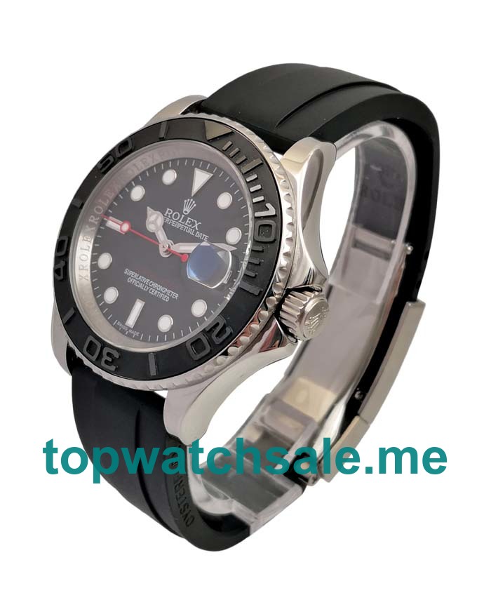 40MM Swiss Men Rolex Yacht-Master 116655 Black Dials Replica Watches UK