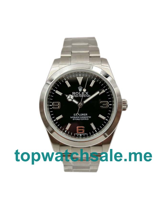 39MM Swiss Men Rolex Explorer 214270 Black Dials Replica Watches UK