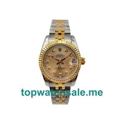 31MM Swiss Men And Women Rolex Datejust 178273 Champagne Dials Replica Watches UK