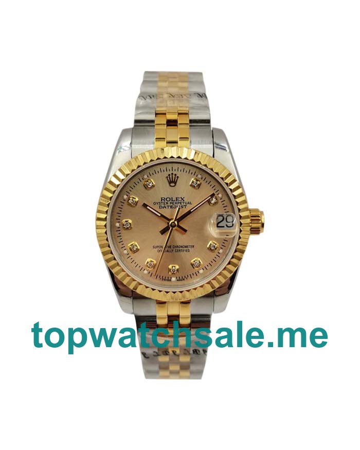 31MM Swiss Men And Women Rolex Datejust 178273 Champagne Dials Replica Watches UK