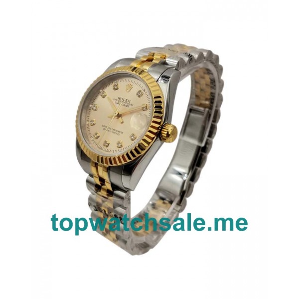 31MM Swiss Men And Women Rolex Datejust 178273 Champagne Dials Replica Watches UK