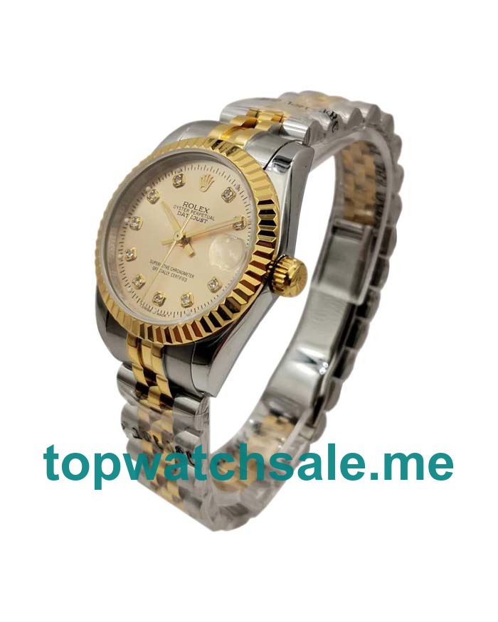 31MM Swiss Men And Women Rolex Datejust 178273 Champagne Dials Replica Watches UK