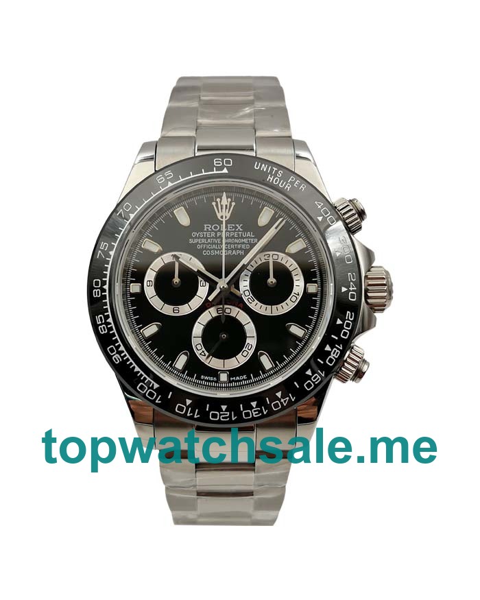 40MM Swiss Men Rolex Daytona 116500 Black Dials Replica Watches UK