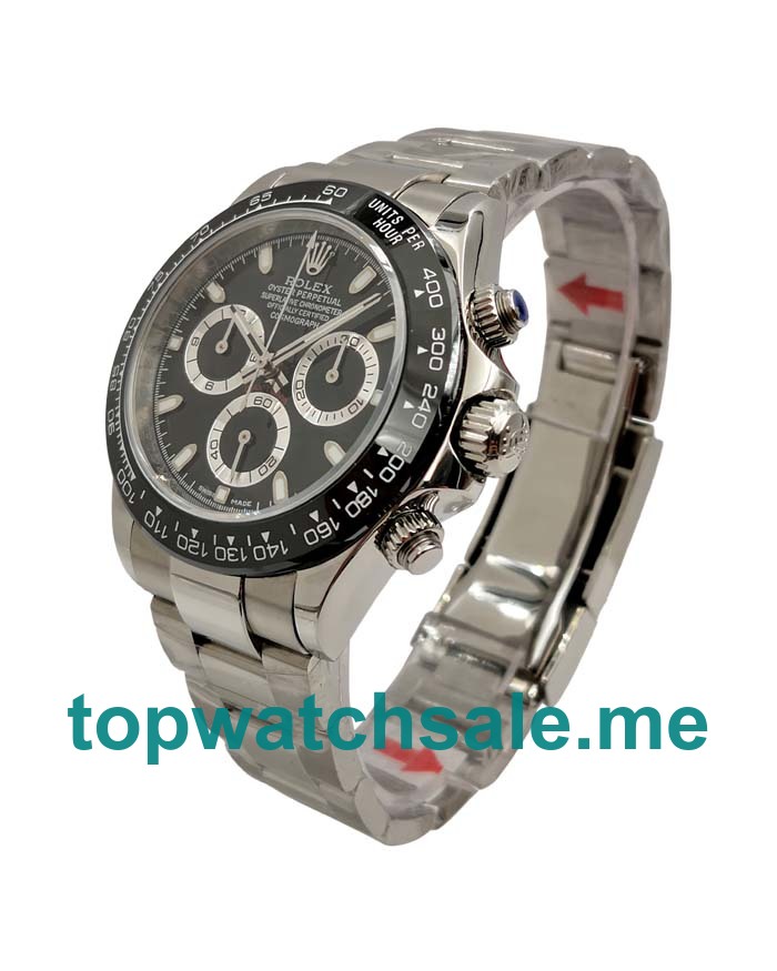 40MM Swiss Men Rolex Daytona 116500 Black Dials Replica Watches UK