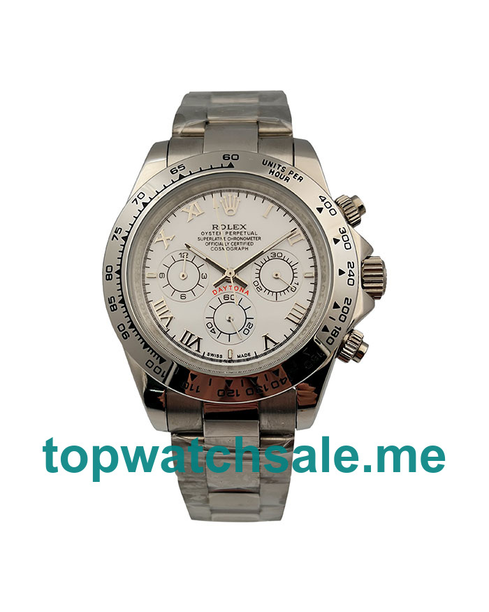 40MM Men Rolex Daytona 116520 White Dials Replica Watches UK