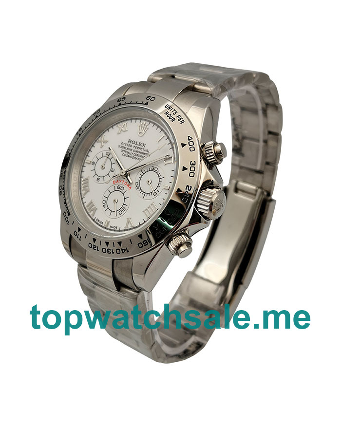 40MM Men Rolex Daytona 116520 White Dials Replica Watches UK