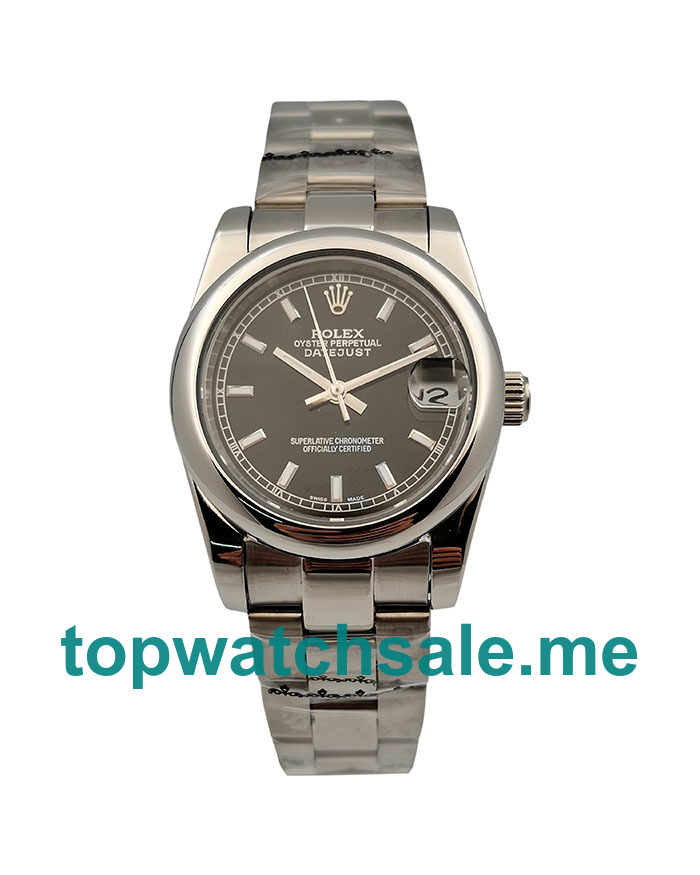 31MM Men And Women Rolex Datejust 178240 Black Dials Replica Watches UK