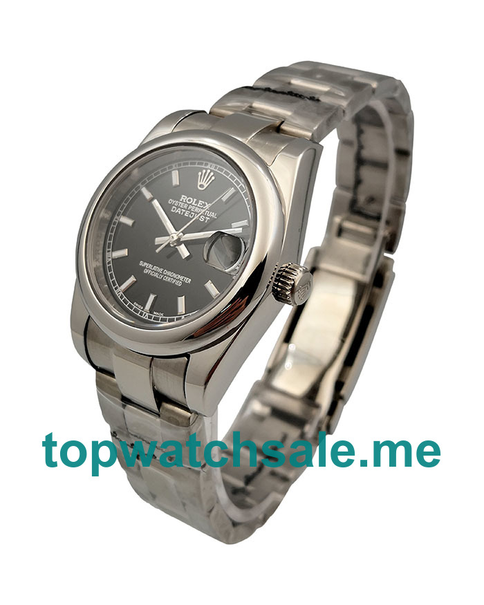 31MM Men And Women Rolex Datejust 178240 Black Dials Replica Watches UK