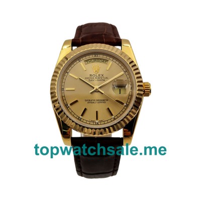 36MM Men Rolex Day-Date 18038 Champagne Dials Replica Watches UK