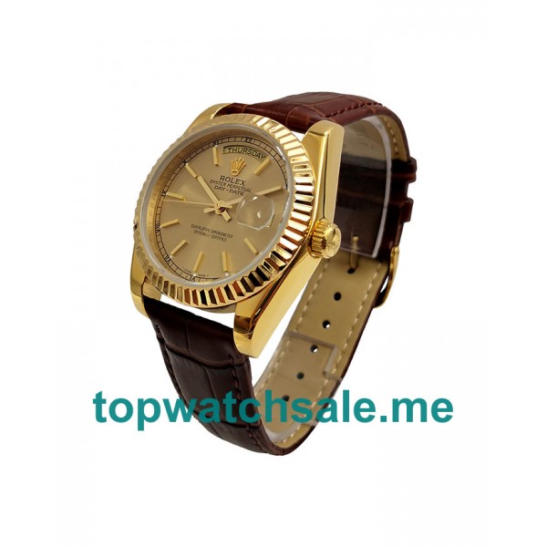 36MM Men Rolex Day-Date 18038 Champagne Dials Replica Watches UK