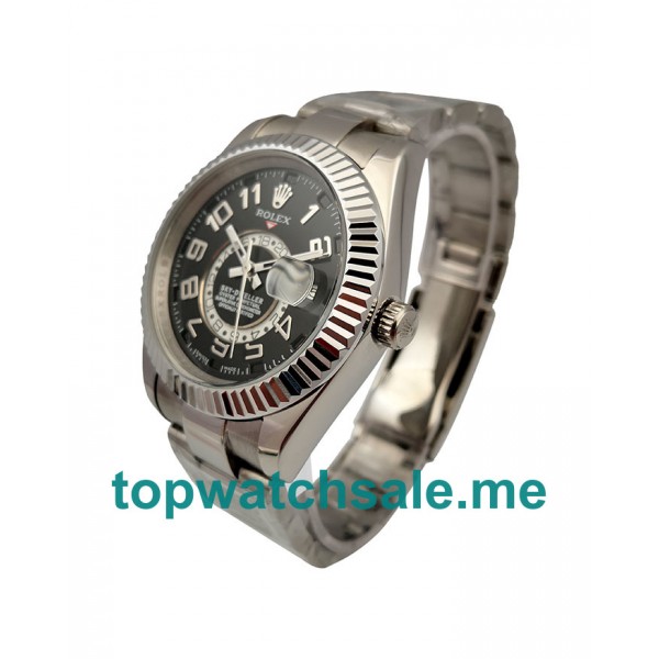 40.5MM Men Rolex Sky-Dweller 326939 Black Dials Replica Watches UK