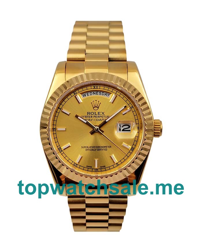 36MM Men Rolex Day-Date 118238 Champagne Dials Replica Watches UK