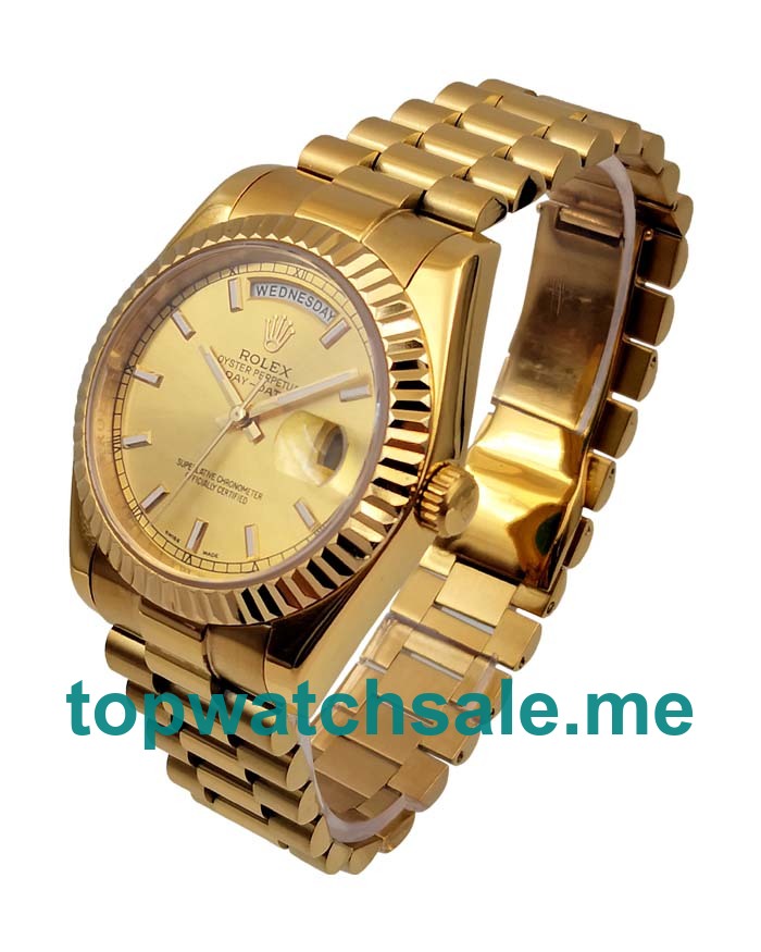 36MM Men Rolex Day-Date 118238 Champagne Dials Replica Watches UK