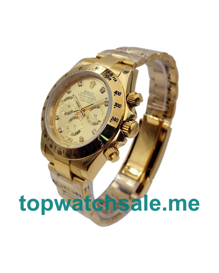 40MM Men Rolex Daytona 116528 Champagne Dials Replica Watches UK