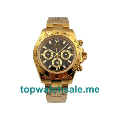 40MM Men Rolex Daytona 116528 Black Dials Replica Watches UK