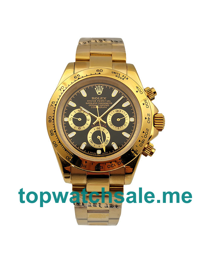 40MM Men Rolex Daytona 116528 Black Dials Replica Watches UK