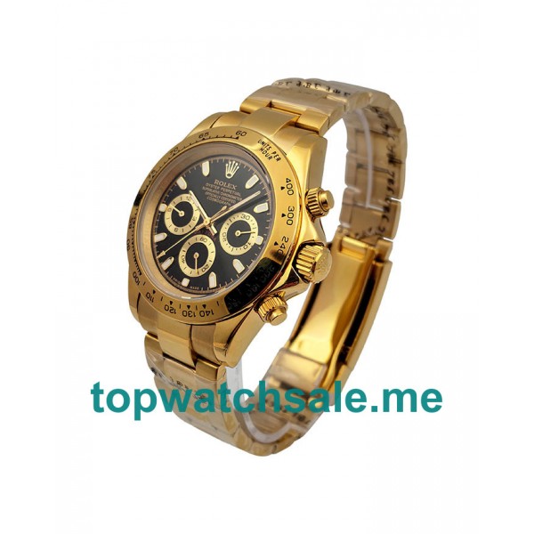 40MM Men Rolex Daytona 116528 Black Dials Replica Watches UK