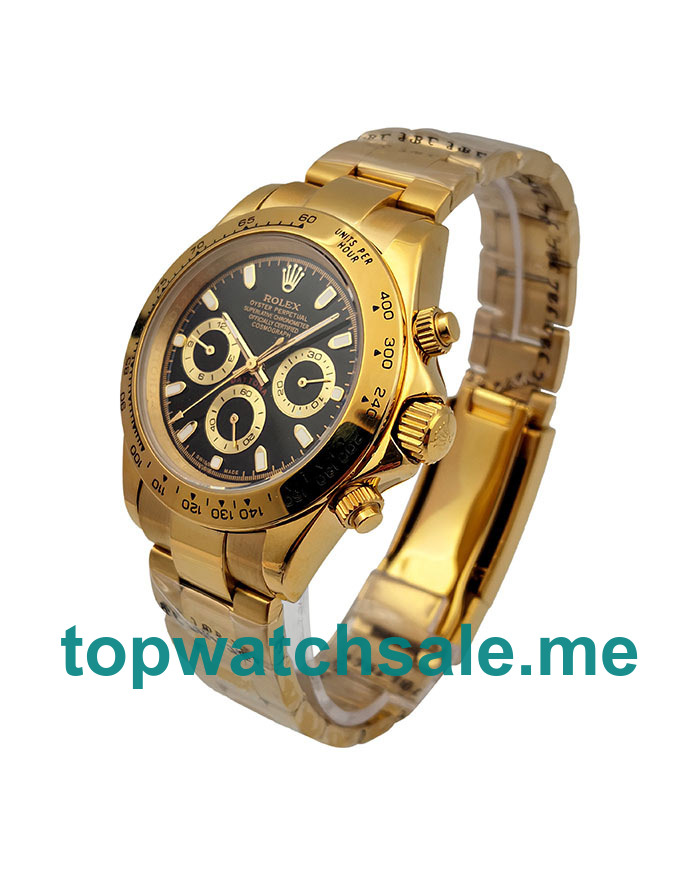 40MM Men Rolex Daytona 116528 Black Dials Replica Watches UK