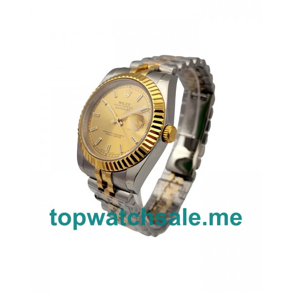 36MM Men Rolex Datejust 16233 Champagne Dials Replica Watches UK