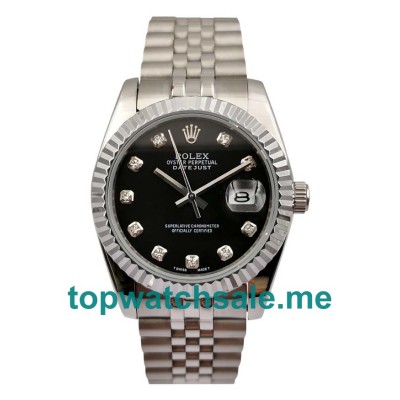 36MM Men Rolex Datejust 116234 Black Dials Replica Watches UK