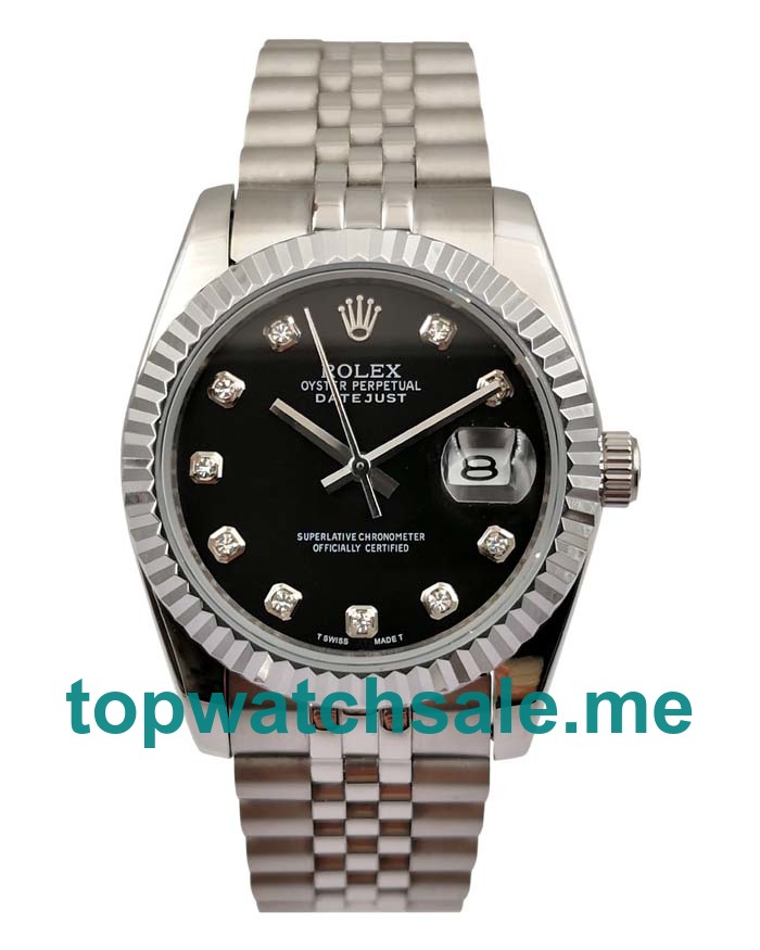 36MM Men Rolex Datejust 116234 Black Dials Replica Watches UK