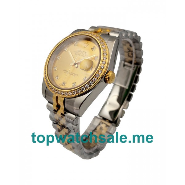36MM Men Rolex Datejust 116243 Champagne Dials Replica Watches UK
