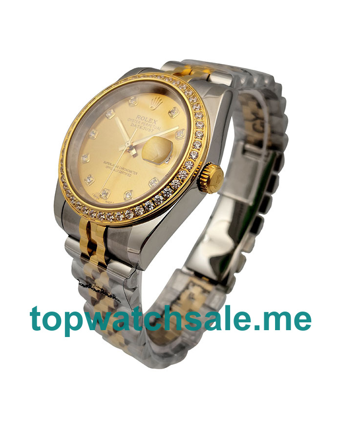 36MM Men Rolex Datejust 116243 Champagne Dials Replica Watches UK