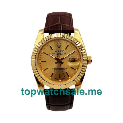36MM Men Rolex Datejust 1503 Champagne Dials Replica Watches UK