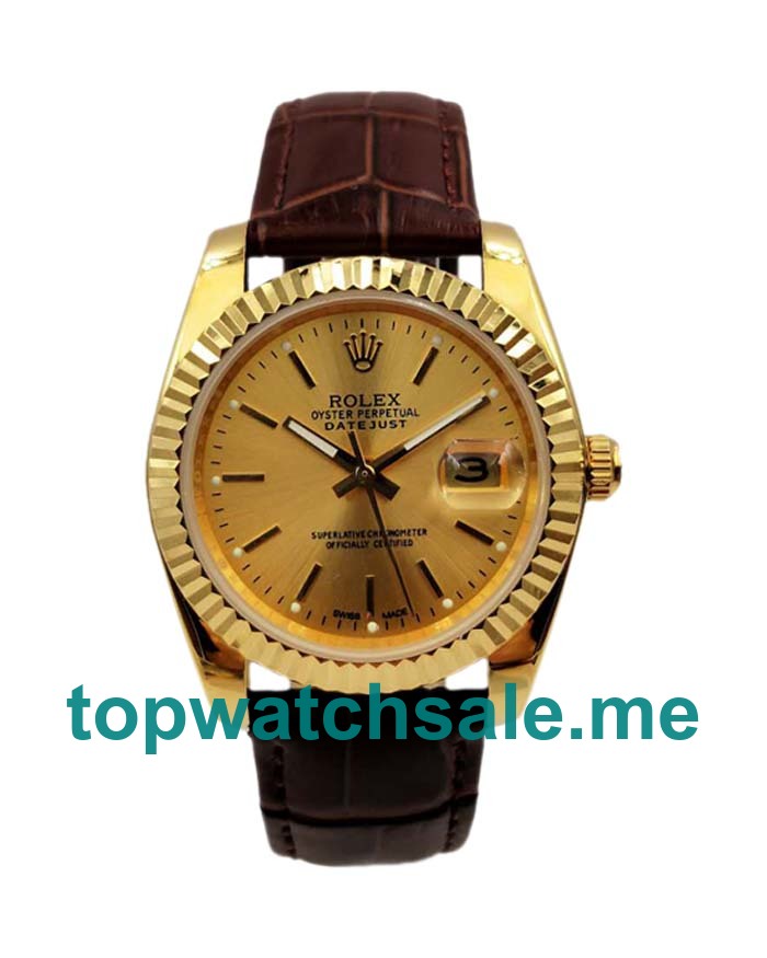 36MM Men Rolex Datejust 1503 Champagne Dials Replica Watches UK
