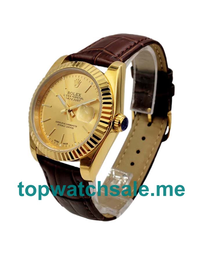 36MM Men Rolex Datejust 1503 Champagne Dials Replica Watches UK