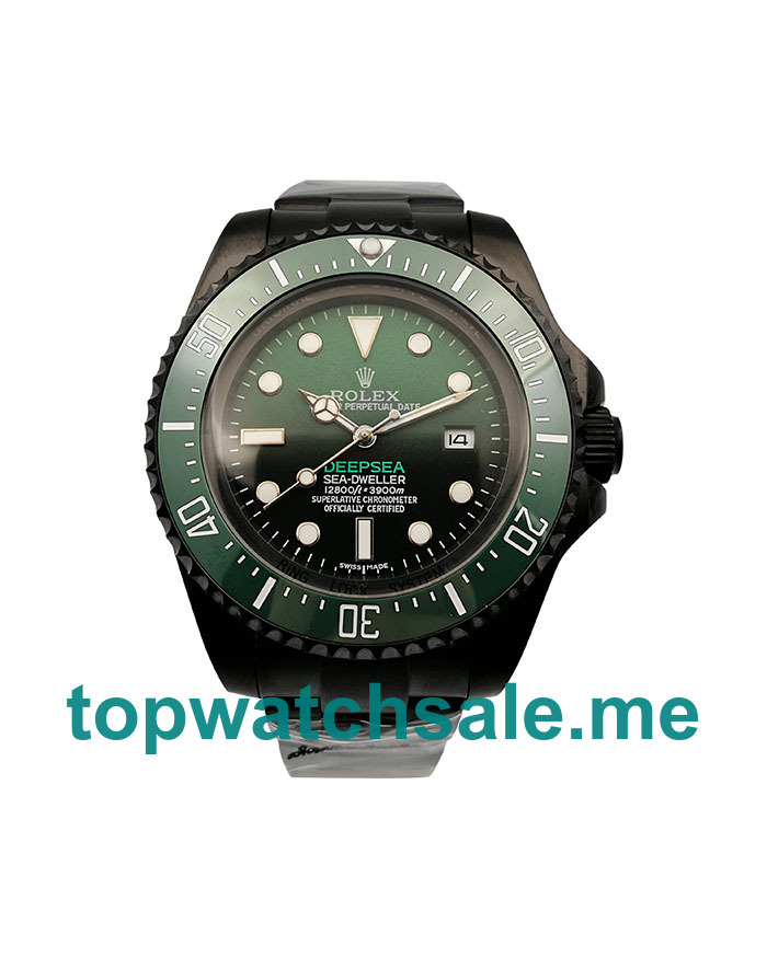 44MM Men Rolex Sea-Dweller Deepsea 126660 Green And Black Dials Replica Watches UK