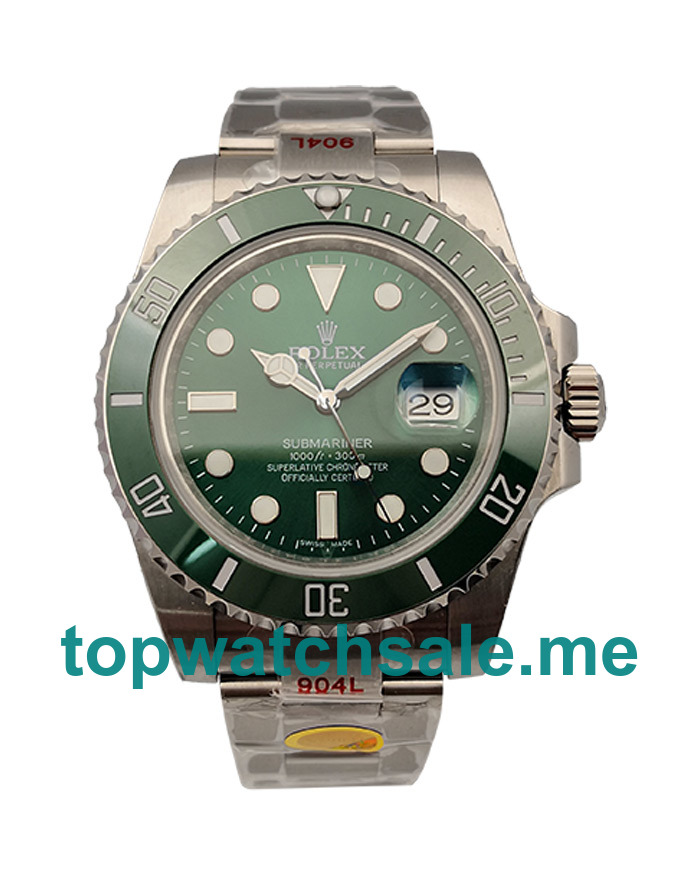 40MM Swiss Men Rolex Submariner 116610 LV Green Dials Replica Watches UK