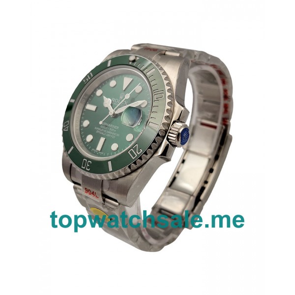 40MM Swiss Men Rolex Submariner 116610 LV Green Dials Replica Watches UK