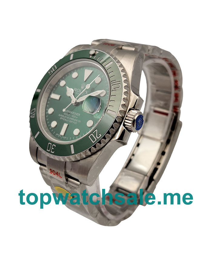 40MM Swiss Men Rolex Submariner 116610 LV Green Dials Replica Watches UK