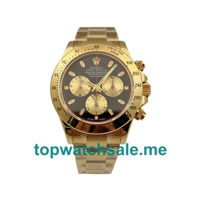 40MM Swiss Men Rolex Daytona 116528 Black Dials Replica Watches UK