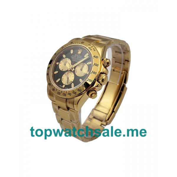 40MM Swiss Men Rolex Daytona 116528 Black Dials Replica Watches UK