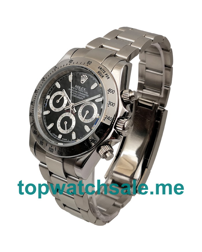 40MM Men Rolex Daytona 116520 Black Dials Replica Watches UK