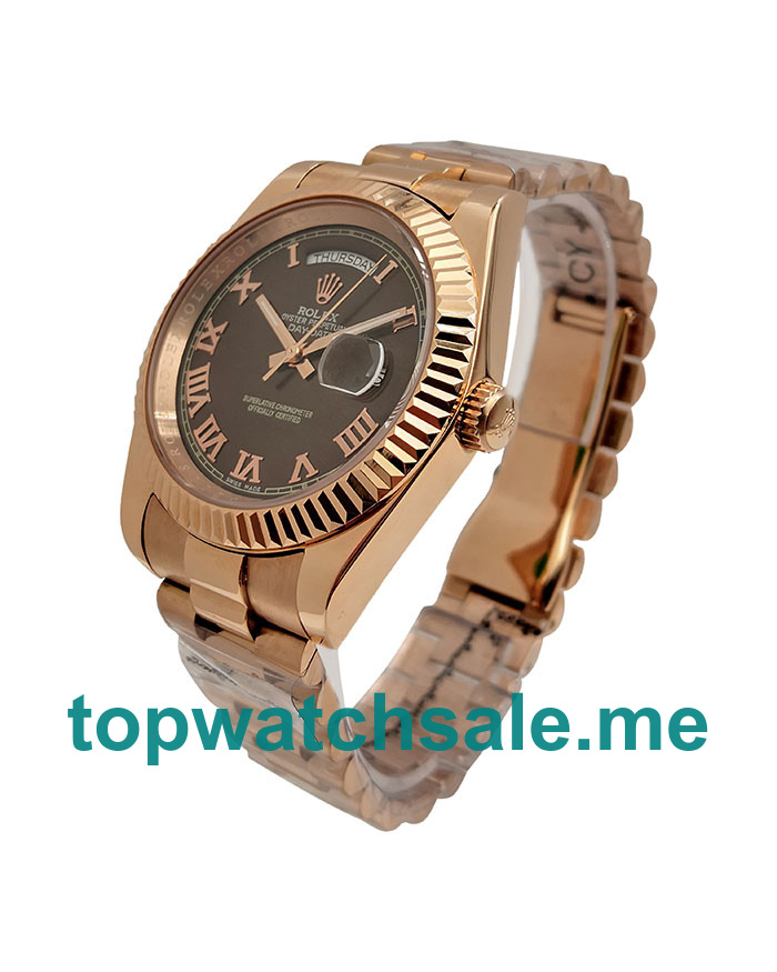 41MM Men Rolex Day-Date II 218235 Chocolate Dials Replica Watches UK