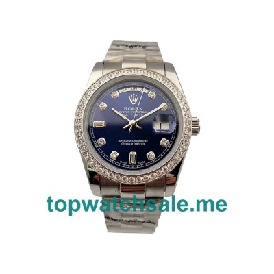 36MM Men Rolex Day-Date 118346 Blue Dials Replica Watches UK