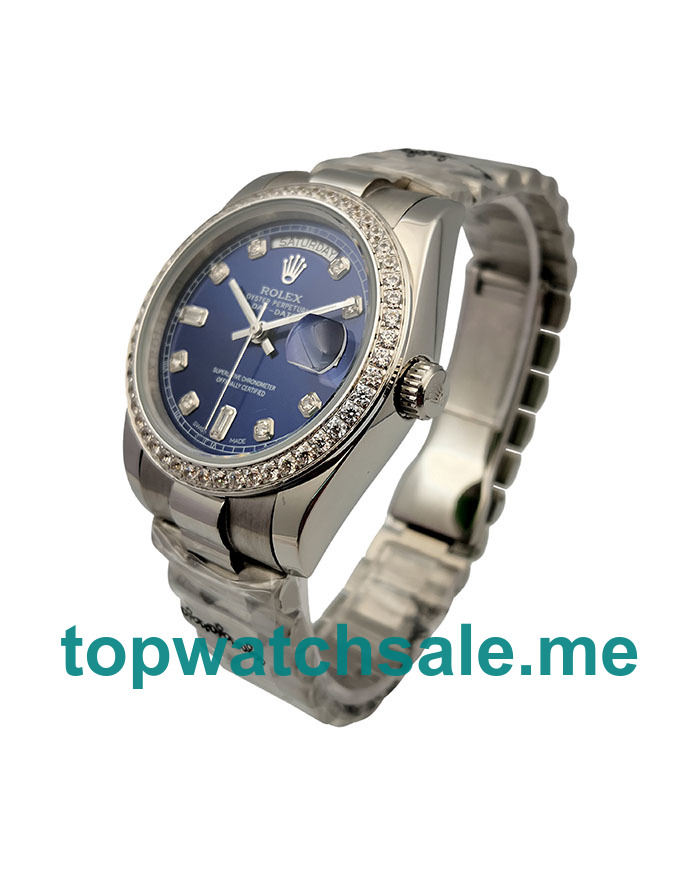 36MM Men Rolex Day-Date 118346 Blue Dials Replica Watches UK