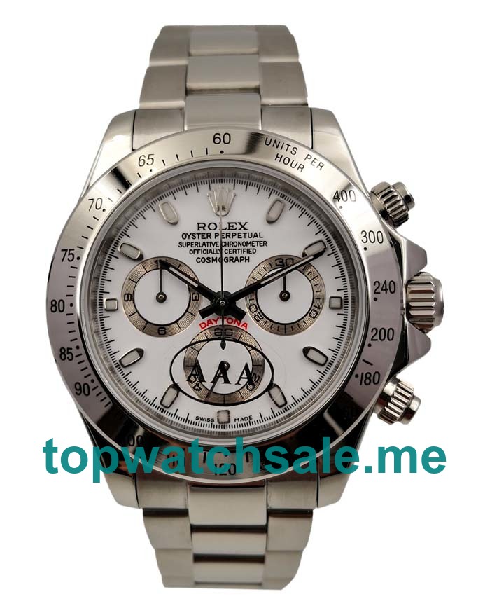 40MM Swiss Men Rolex Daytona 116520 White Dials Replica Watches UK