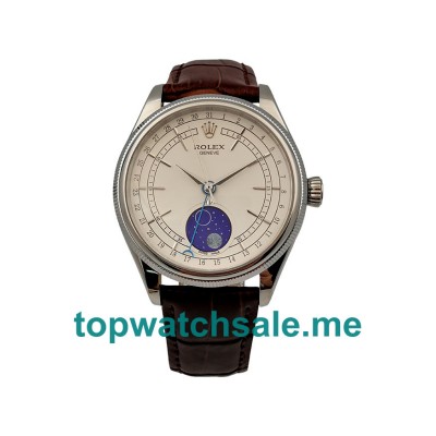 39MM Men Rolex Cellini 50535 White Dials Replica Watches UK