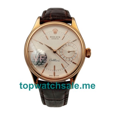 39MM Swiss Men Rolex Cellini Date 50515 VF White Dials Replica Watches UK