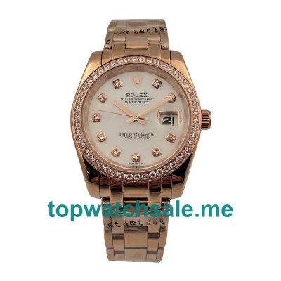 36MM Women Rolex Pearlmaster 81285 White Mother Of Pearl Dials Replica Watches UK