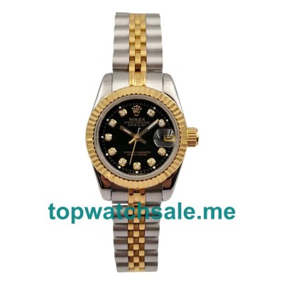 26MM Women Rolex Lady-Datejust 69173 Black Dials Replica Watches UK