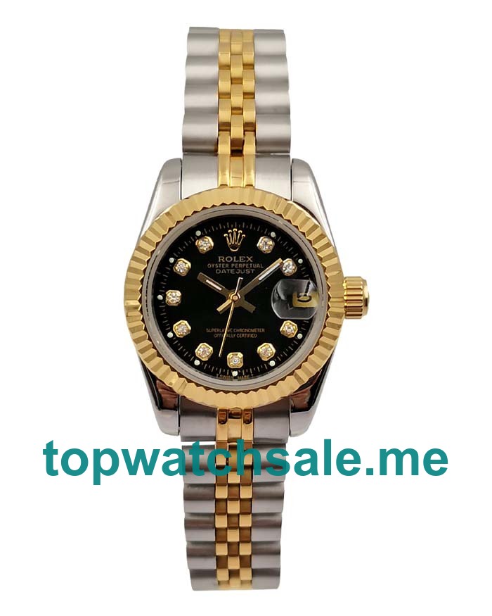 26MM Women Rolex Lady-Datejust 69173 Black Dials Replica Watches UK