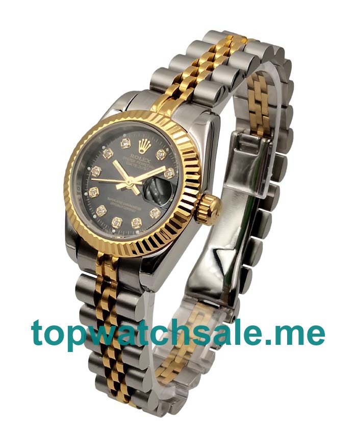 26MM Women Rolex Lady-Datejust 69173 Black Dials Replica Watches UK